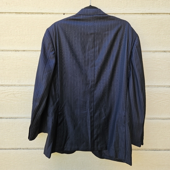 Oxxford Super 120s charcoal pinstripe sport coat Gibbons 2 button notch 44R - Picture 2 of 7